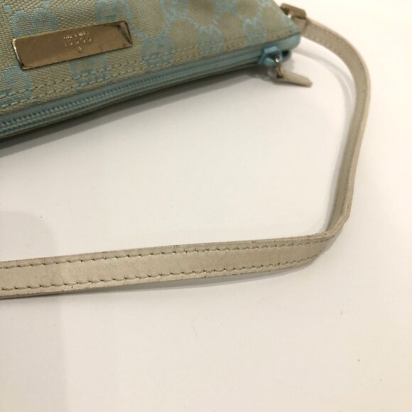 Gucci Mint GG Canvas Handbag SKU#85376 (gently used, strap edge crack) - Picture 8 of 12